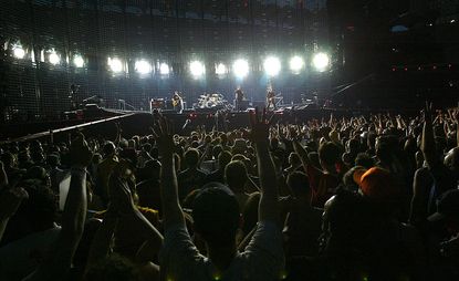 U2 performs in Milan, Italy 