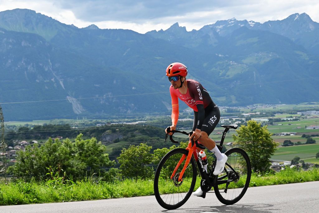 VILLARSSUROLLON SWITZERLAND JUNE 16 Thomas Pidcock of The United Kingdom and Team INEOS Grenadiers sprints during the 87th Tour de Suisse 2024 Stage 8 a 157km individual time trial stage from Aigle to VillarssurOllon 1249m UCIWT on June 16 2024 in VillarssurOllon Switzerland Photo by Tim de WaeleGetty Images