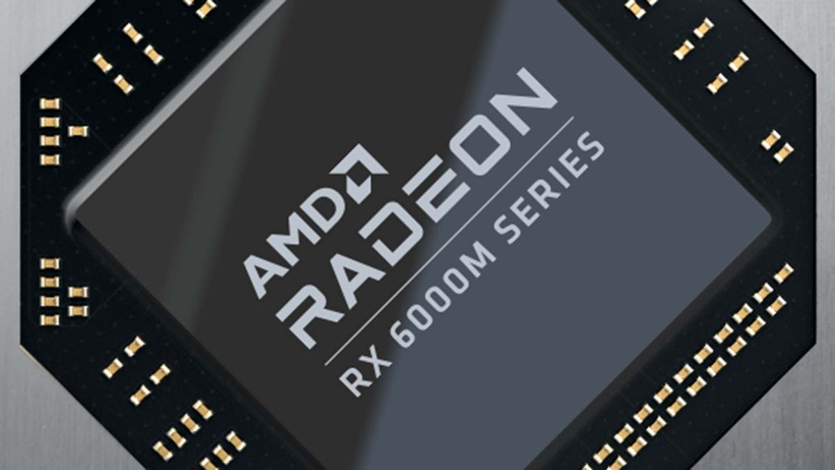 AMD Radeon RX 6000M mobile graphics GPU chip up-close