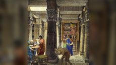 A depiction of the Library of Alexandria made in 1876