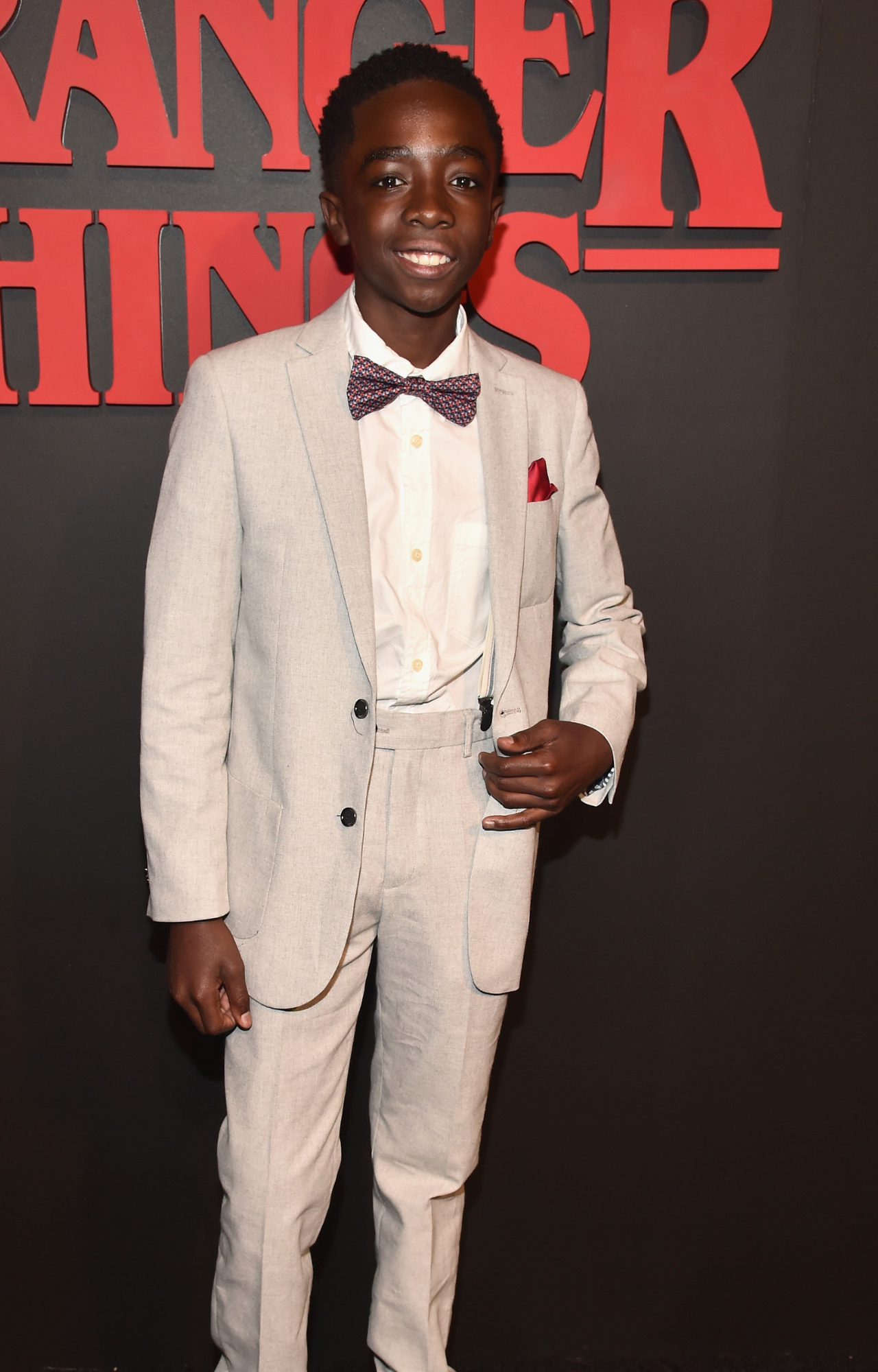 Caleb McLaughlin attends the 2016 premiere of Stranger things