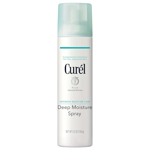 Cur&amp;eacute;l Deep Moisture Spray, Ultra-Fine, Ceramide-Infused Hydrating Mist, Face &amp;amp; Body Moisturiser for Dry, Sensitive Skin, Cooling Spray to Use Under &amp;amp; Over Makeup, Japanese Skincare, 144ml