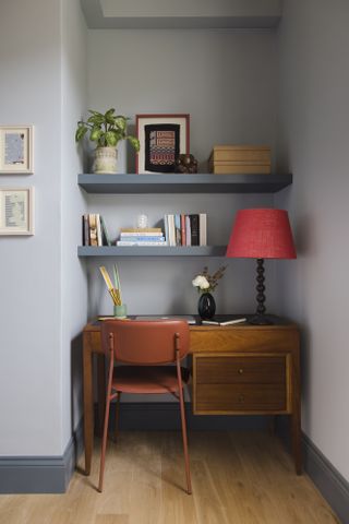 Small home office in alcove