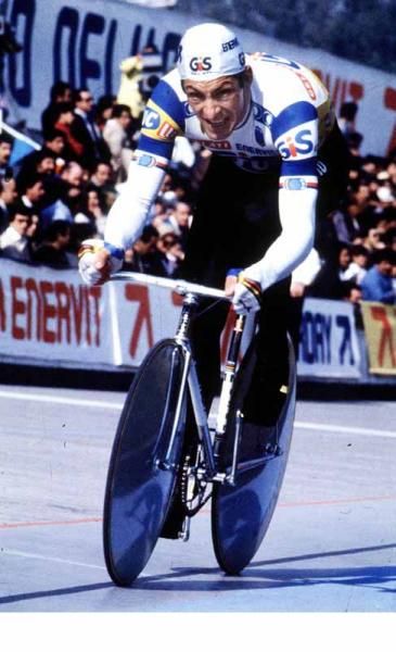 Francesco Moser on the track in Mexico City