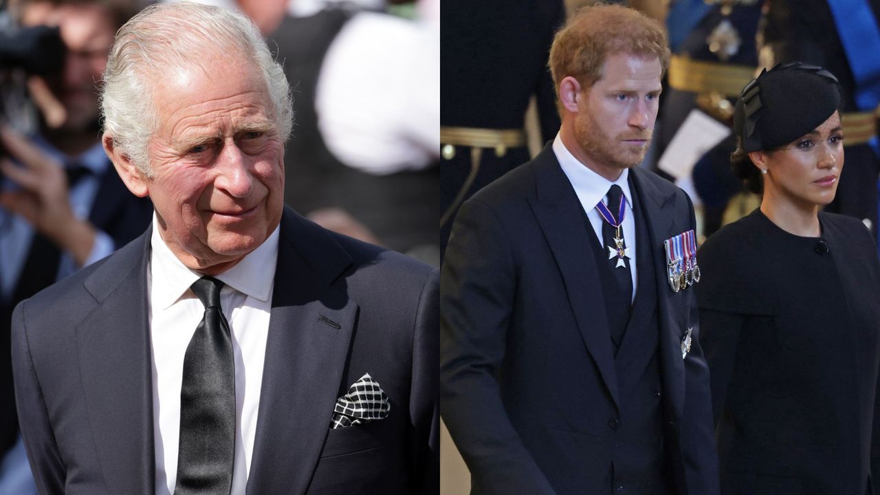 King Charles saw ‘tremendous flickers of hope’ for &#039;unity&#039; with Prince Harry and Meghan, seen here side-by-side