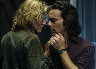 The religious conflict between humans and Cylons, embodied by the romance between Dr. Baltar (James Callis) and Number Six (Tricia Helfer) is one of the dominant themes of the series.
