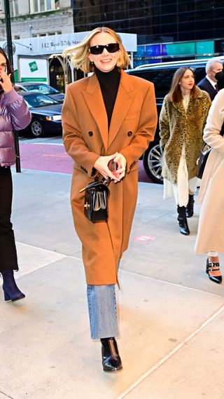 Actress Carey Mulligan is seen walking in midtown on November 14, 2022 in New York City