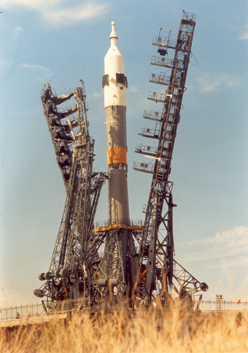 Space History Photo Baikonur Soyuz Launch During Cold War Space
