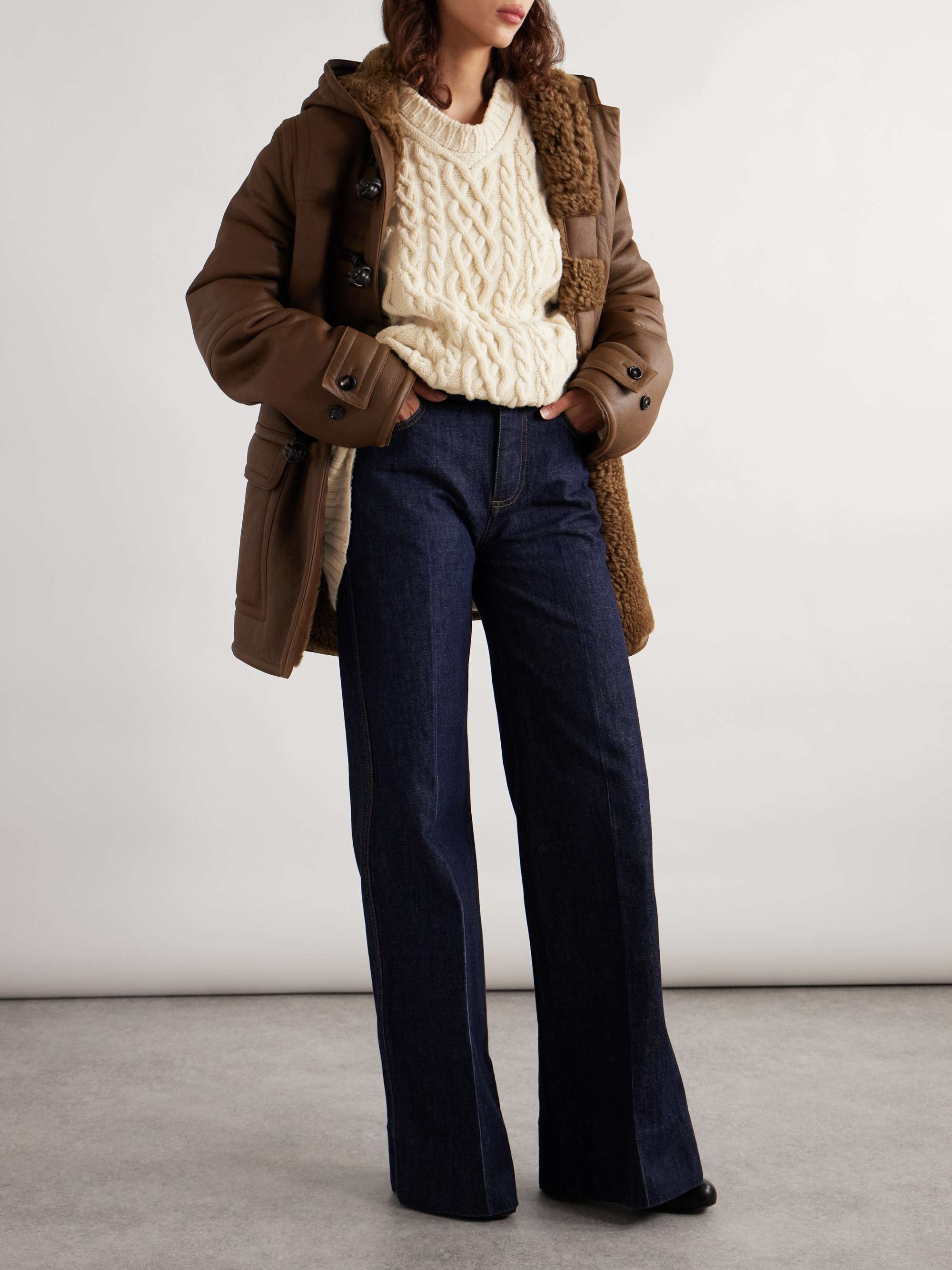 Oversized Cable-Knit Wool Sweater