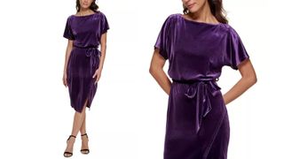 velvet eggplant dress