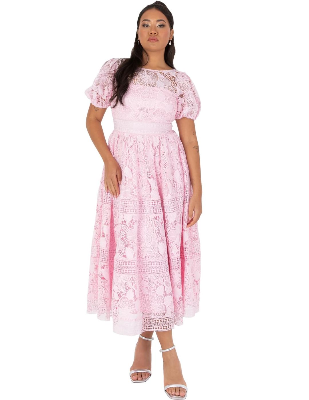 pink lace dress