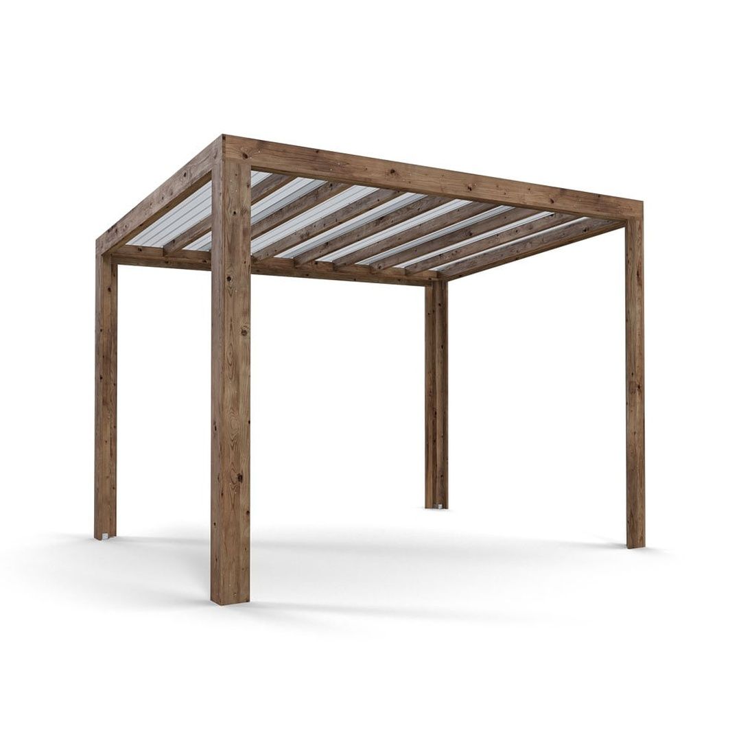 Pergola With Roof 3m X 2.5m Pressure Treated Terracube