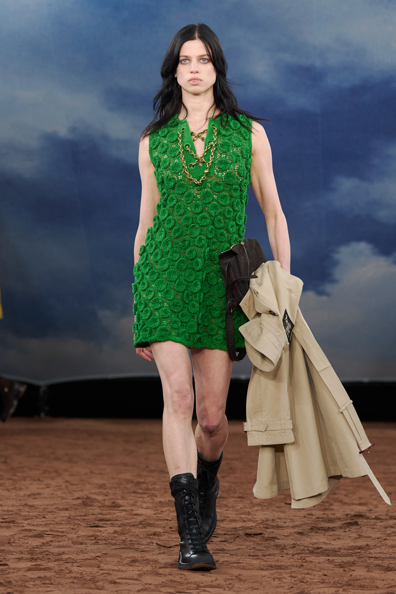 Burberry S/S 26 runway, kelly green color trend