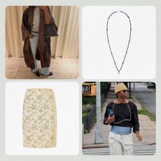a collage of product and influencer imagery featuring the best elegant fall fashion finds 