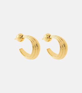 Blondeau small 18kt gold plated silver hoop earrings