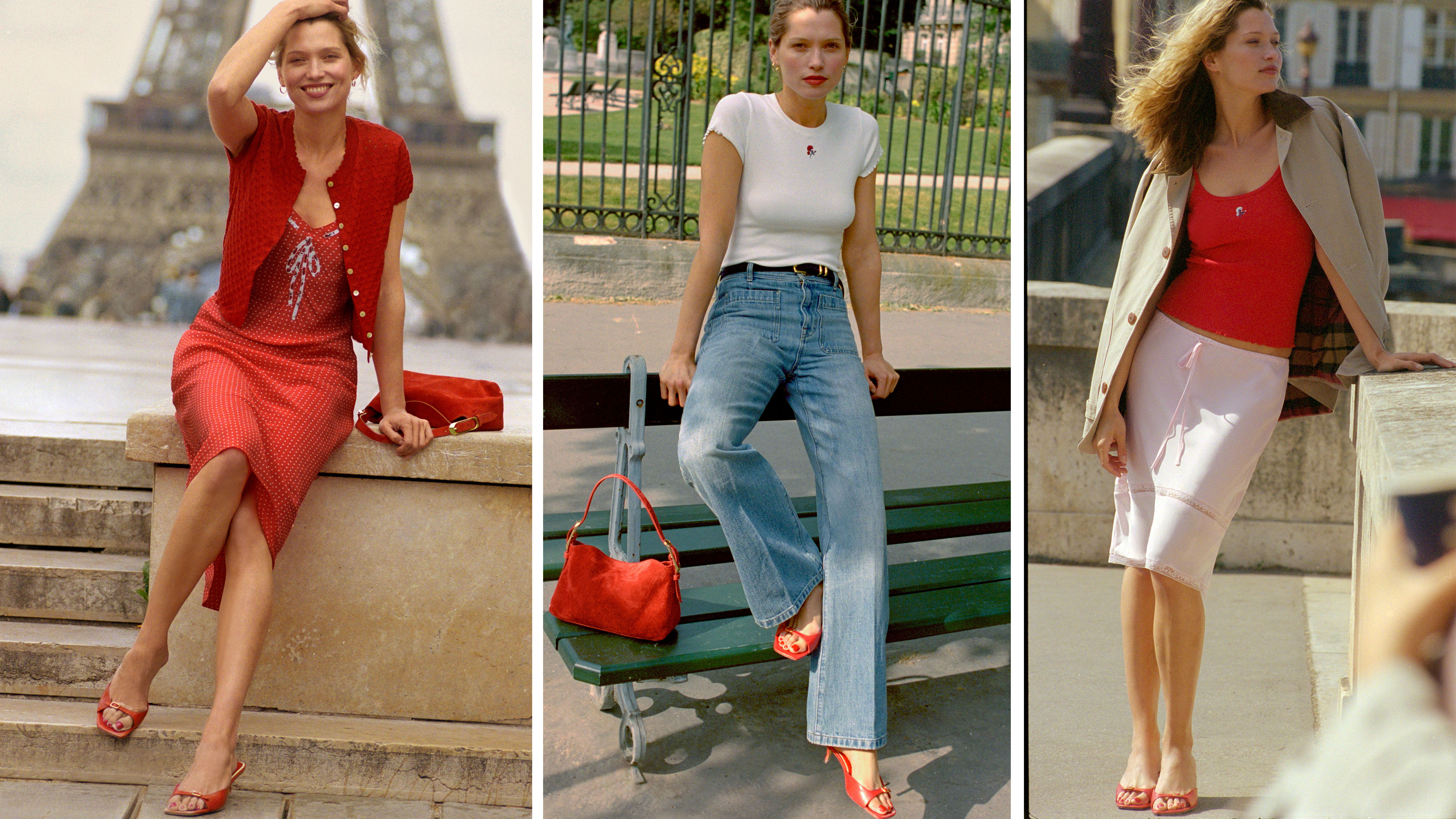 Women in Paris wearing the Rouje x J.Crew collection