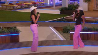 Paige and Gemma performing during the Love Island 2022 Talent Show.