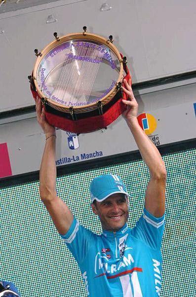 A snare drum is an unusual prize for the stage winner - maybe Petacchi can start a marching band?