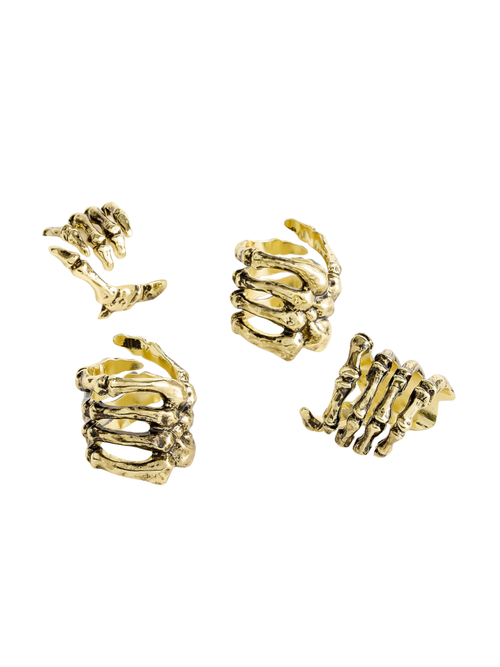 Skeleton Hand Napkin Rings, Set of 4