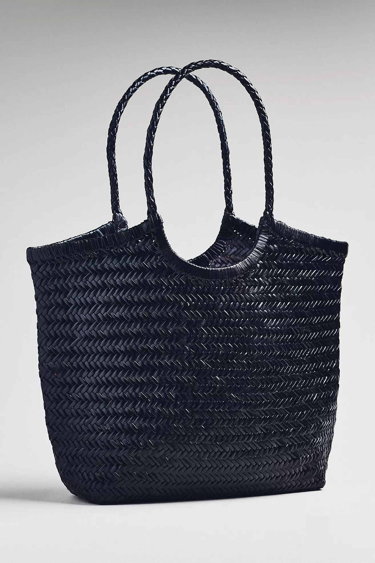 By Anthropologie Woven Leather Tote