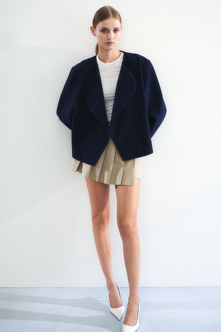 Shawl collar felt jacket