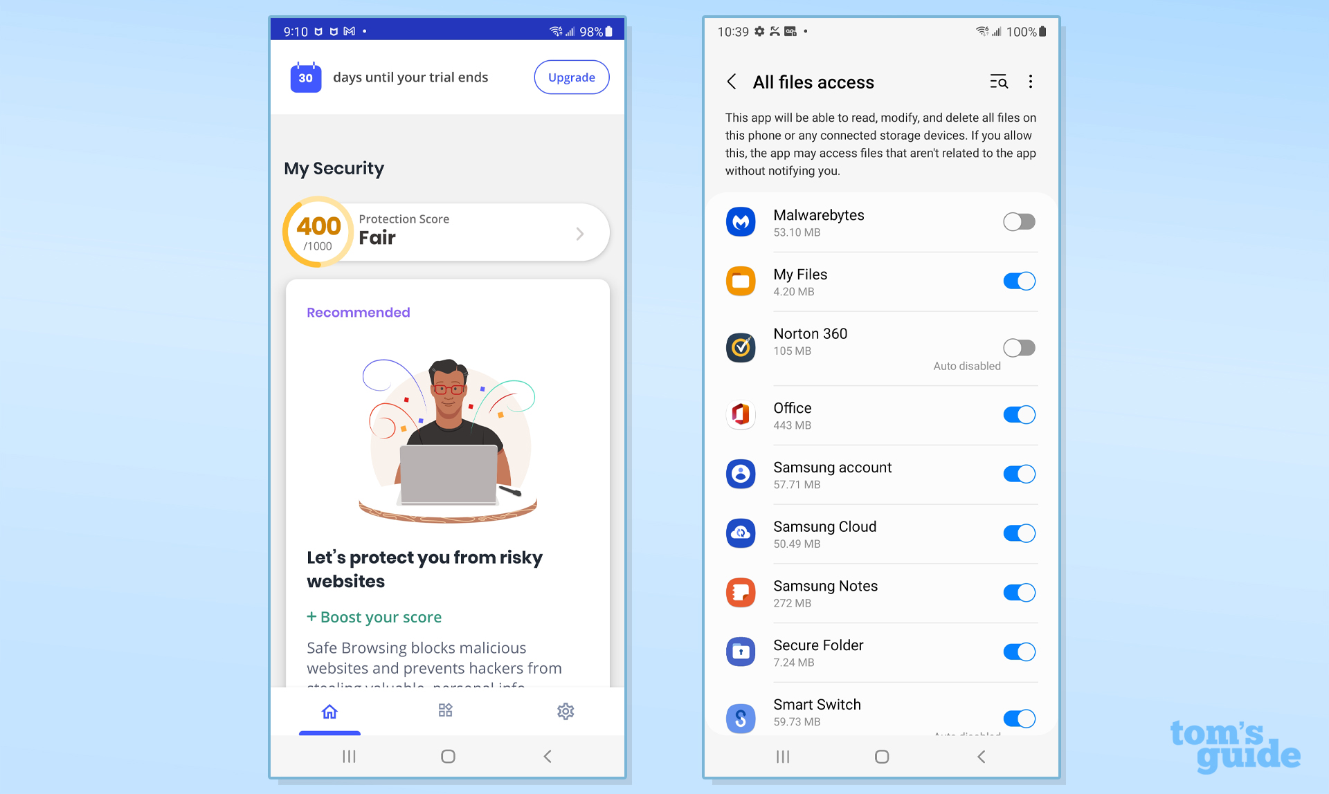 McAfee Mobile Security app screengrab