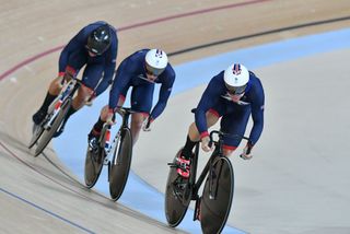 The GB team of Callum Skinner, Philip Hindes and Jason Kenny win gold in the 2016 Olympic team sprint (Watson)