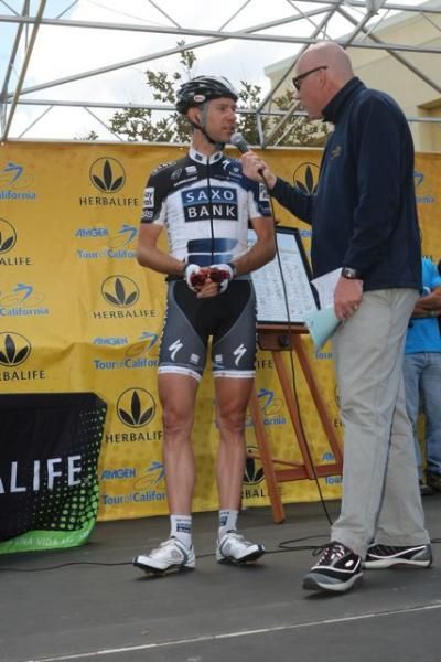 Veteran Jens Voigt (Saxo Bank) talks on stage