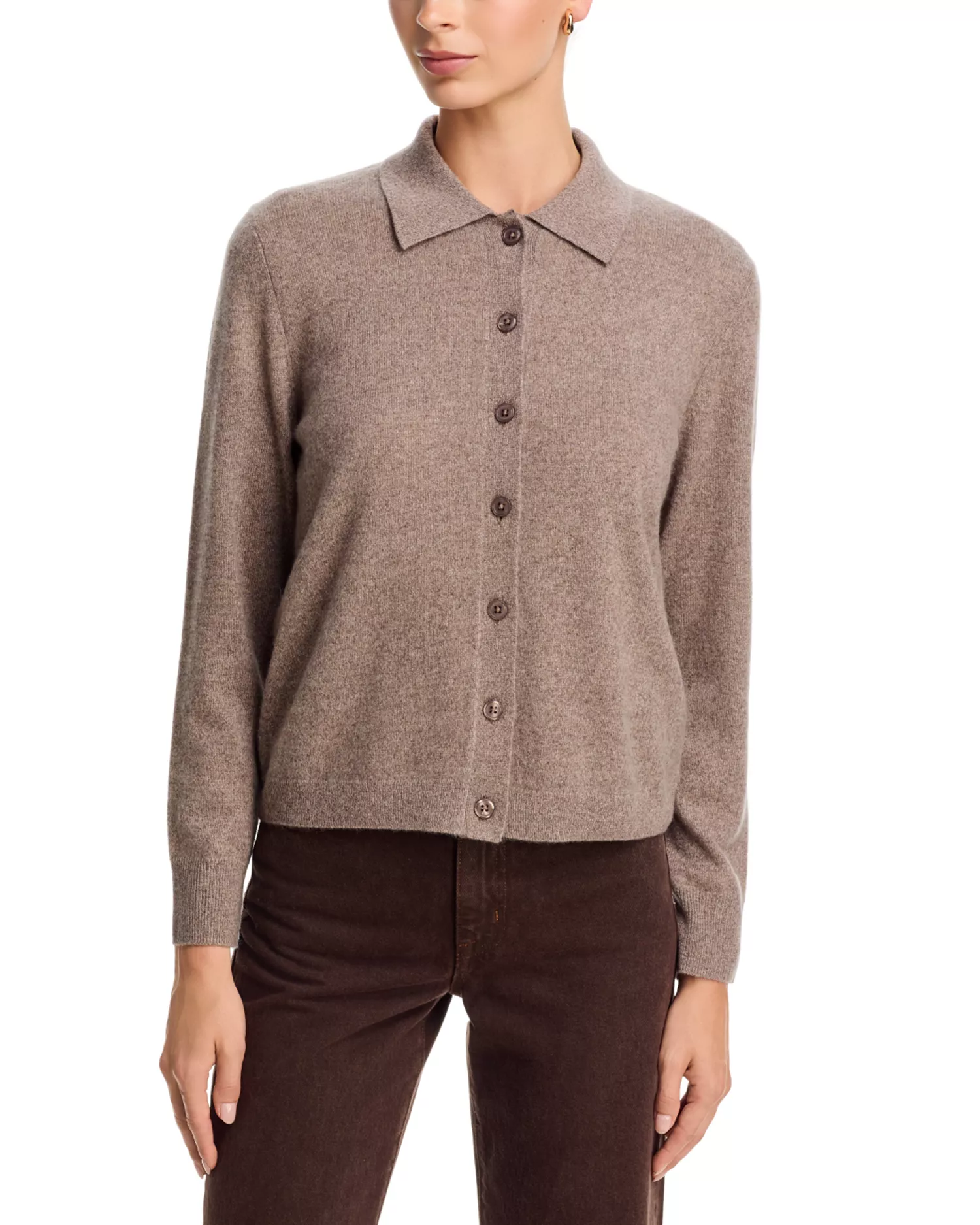 C by Bloomingdale's Cashmere, Button Front Polo Cashmere Cardigan Sweater