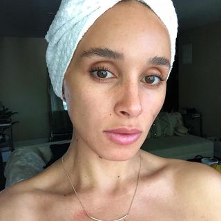 Cassandra Cadwell taking a selfie with glowing skin