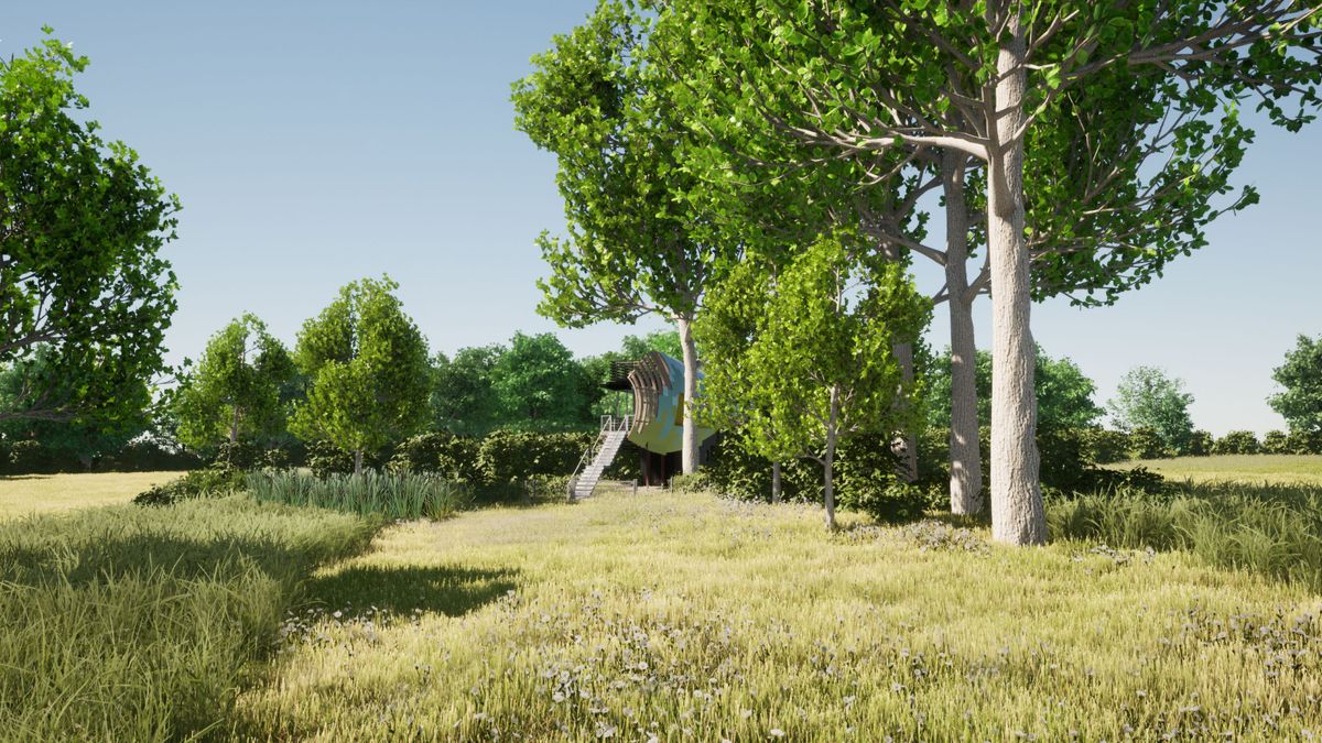 A mock up of the outside of the build