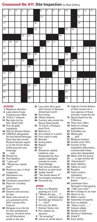 Puzzles: Interactive Crossword - Issue: August 13, 2021