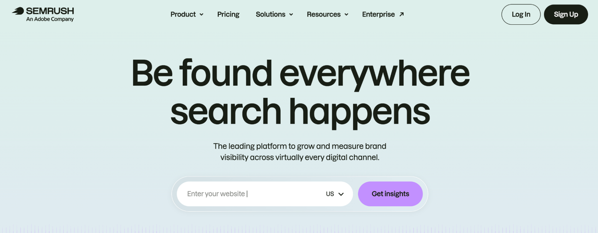 Semrush homepage