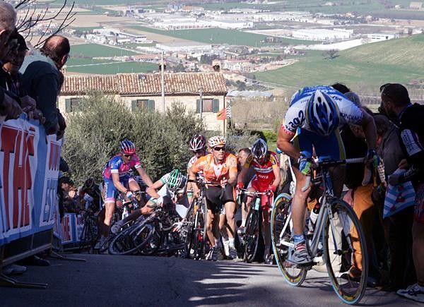 A LPR rider goes down on the Montelupone.