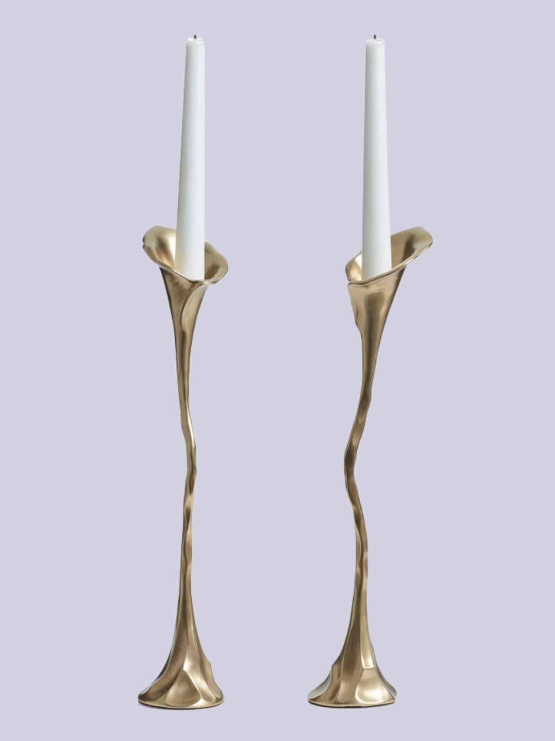OKA, Ninfea Candle Holders Pair - Antique Brass