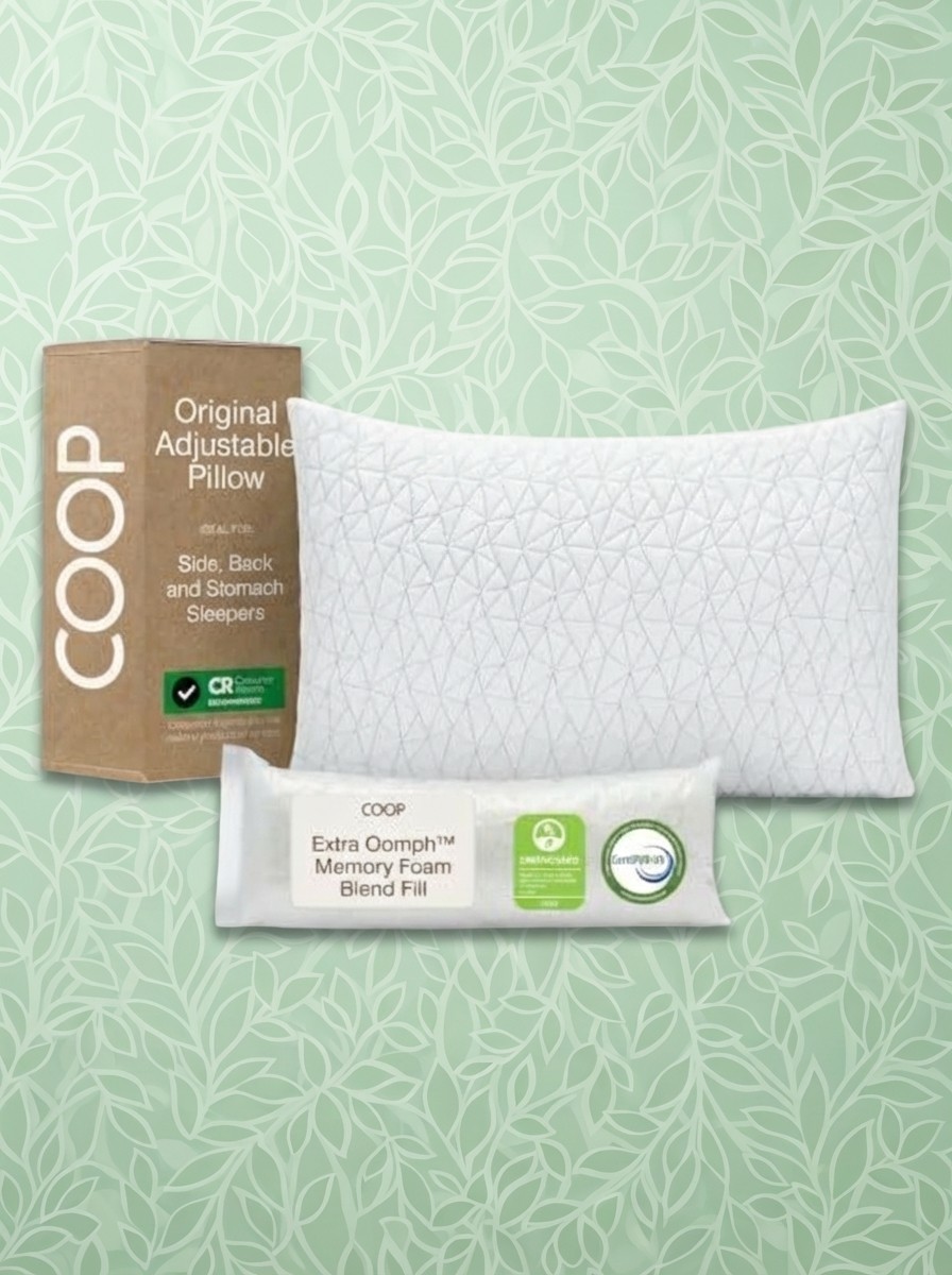 Coop Home Goods Original Adjustable Pillow, Queen Size Bed Pillows for Sleeping, Cross Cut Memory Foam Pillows - Medium Firm Back, Stomach and Side Sleeper Pillow, Certipur-Us/greenguard Gold