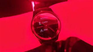 Garmin Vivomove Trend watch in red lighting