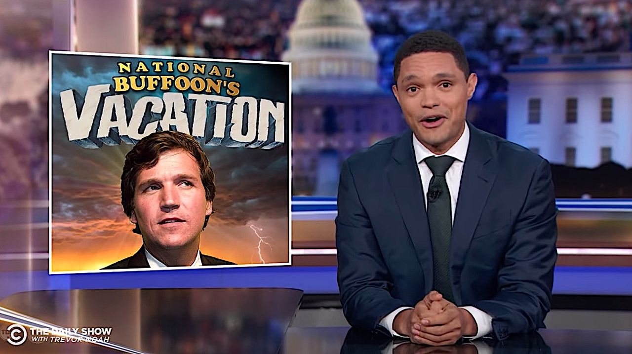 Trevor Noah mocks Tucker Carlson&amp;#039;s &amp;quot;vacation&amp;quot;