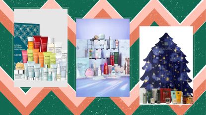 a composite image of the best beauty advent calendars from Elemis, Glossybox, Rituals