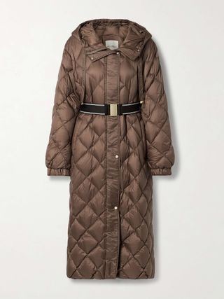 The Cube Trefel Belted Hooded Quilted Shell Down Coat