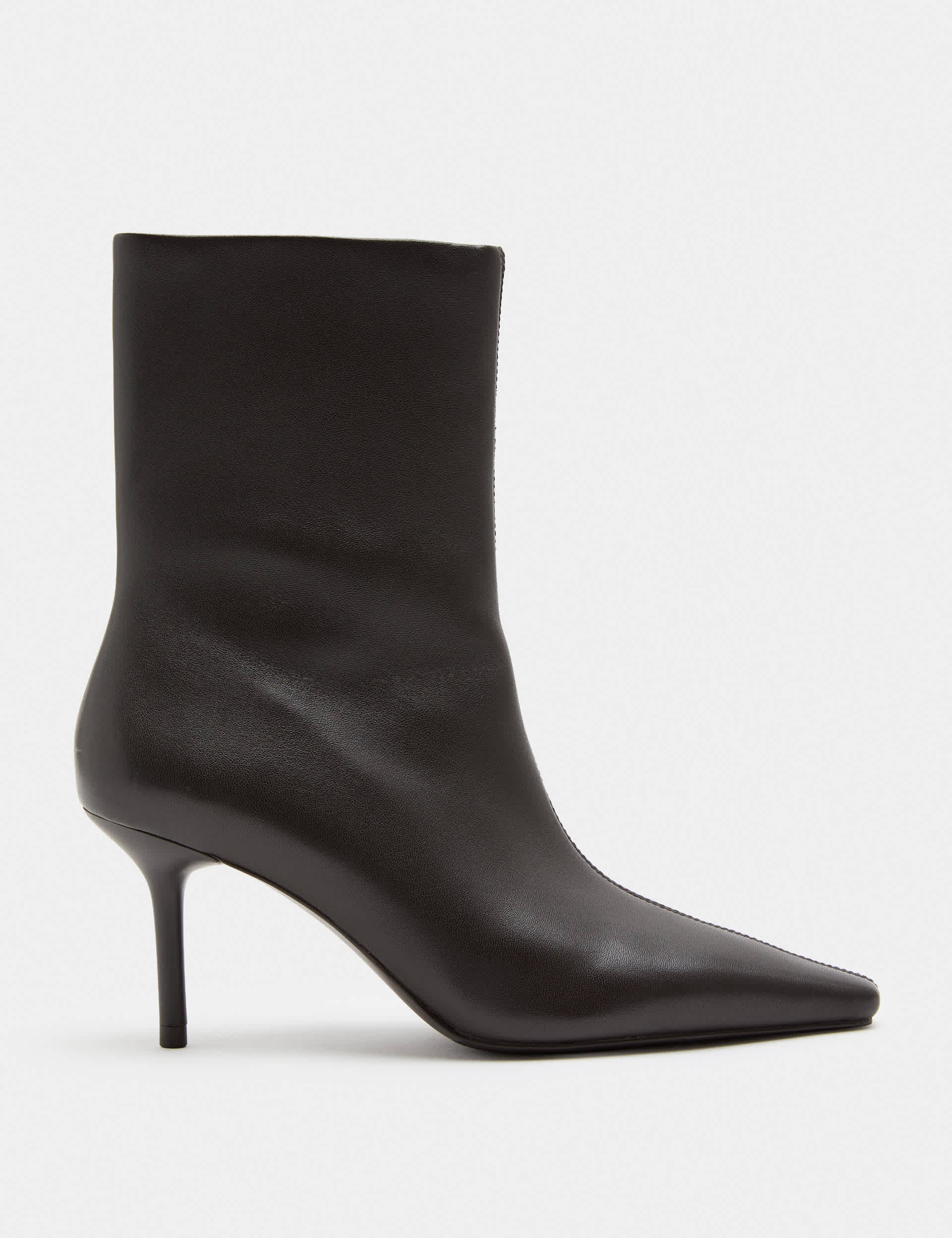 Leather Stiletto Heel Chisel Toe Ankle Boots