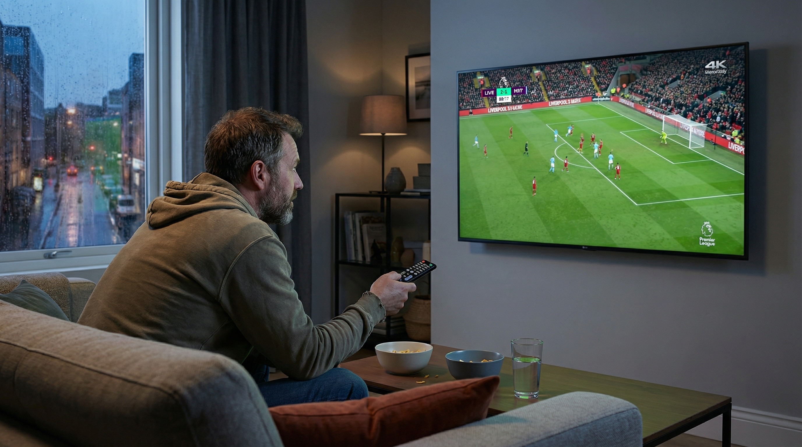 Man watching football