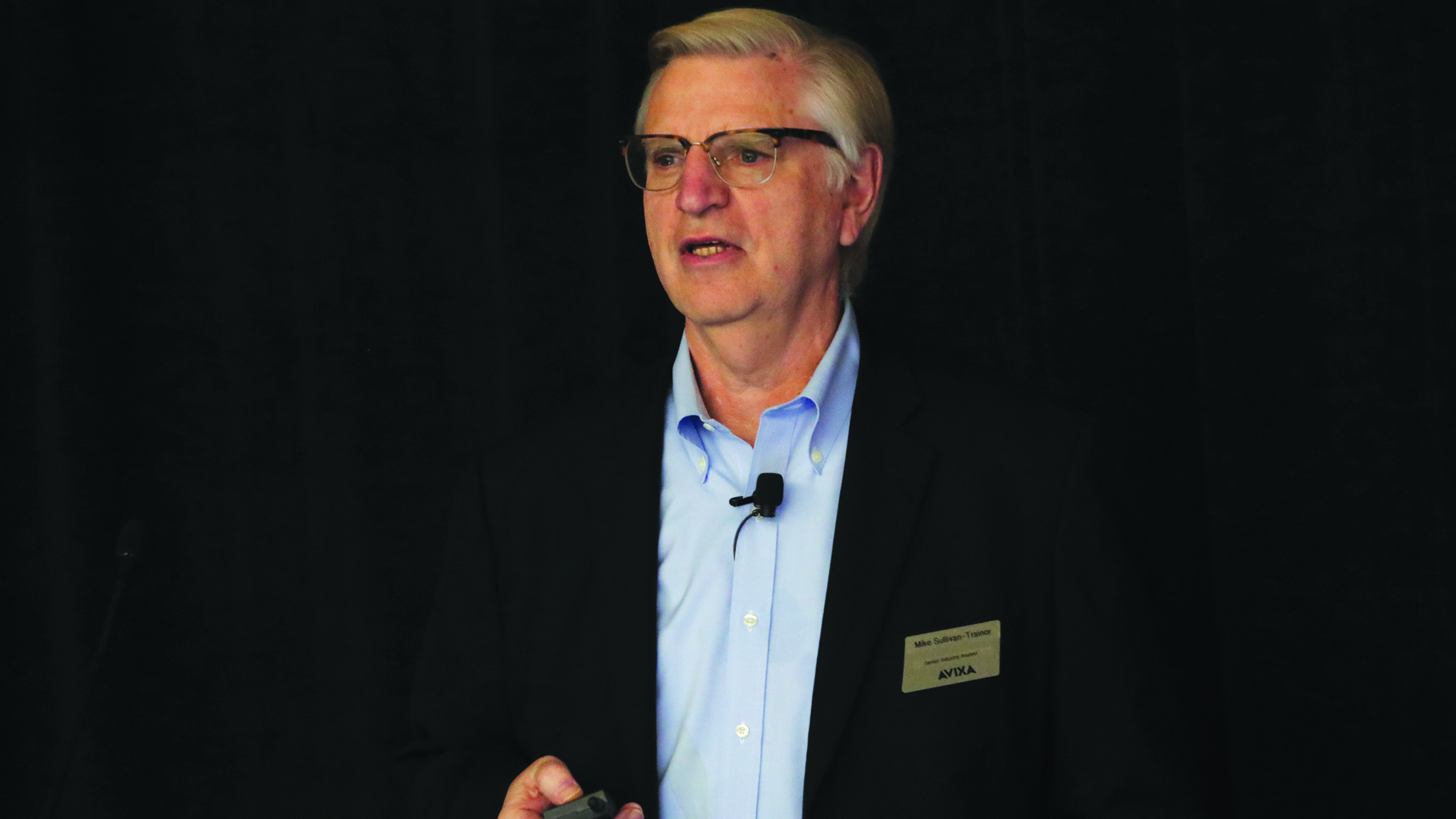 Mike Sullivan-Trainor gives the State of Pro AV address at InfoComm. 