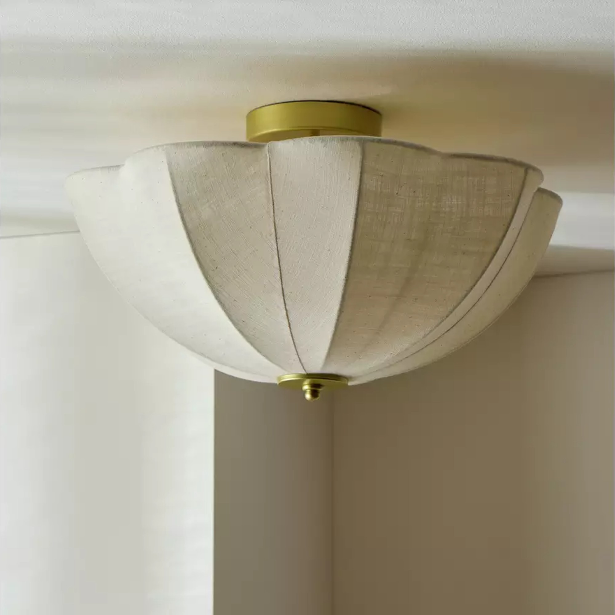 Habitat Scalloped Uplighter Flush Ceiling light - Natural