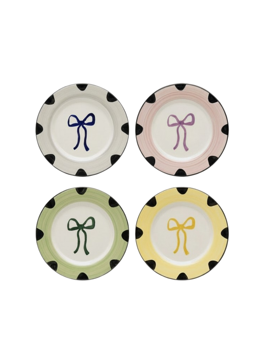 Set of 4 Bow Dessert Plates
