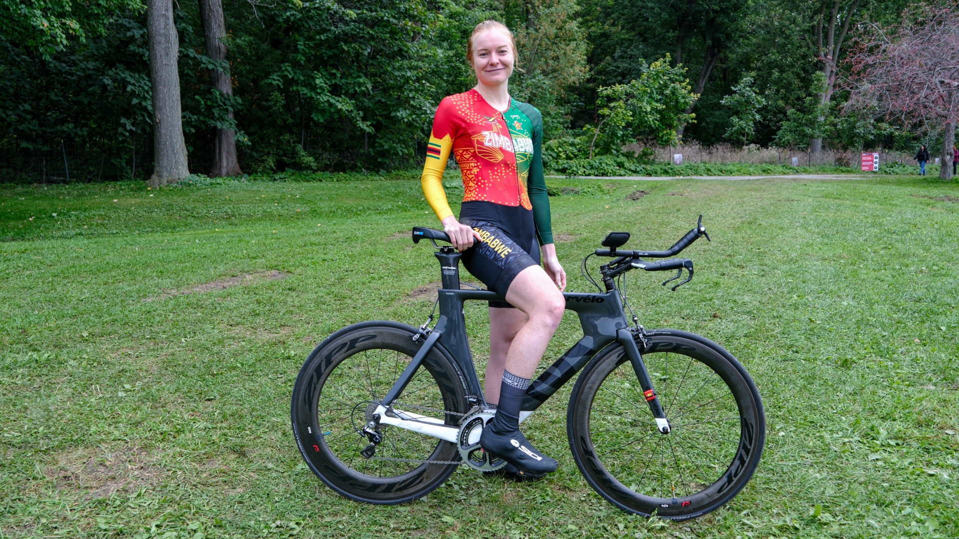 Skye Davidson rode her team manger's Cervelo P3 at the 2026 UCI Road World Championships