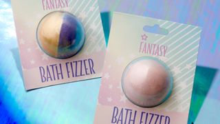 Superdrug Fantasy Kids Rainbow Bath Fizzer against a purple/blue background