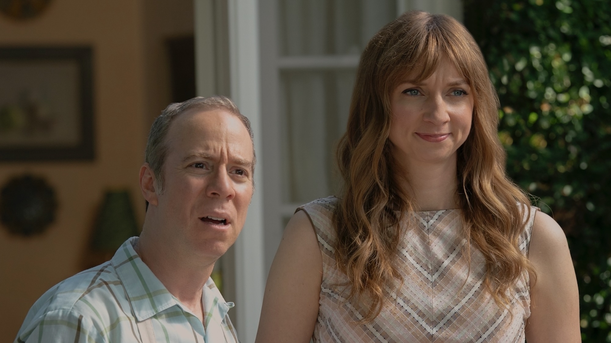 Stuart and Denise outside in "perfect" reality in Stuart Fails to Save the Universe Episode 4