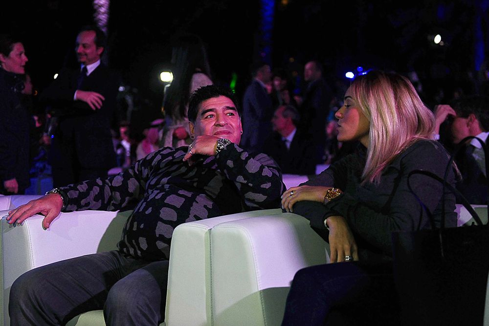 Football legend Diego Armando Maradona watched the team presentation in Dubai.