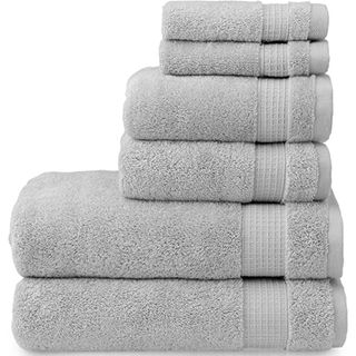 Martha Stewart Noah cotton Turkish bath towels in grey